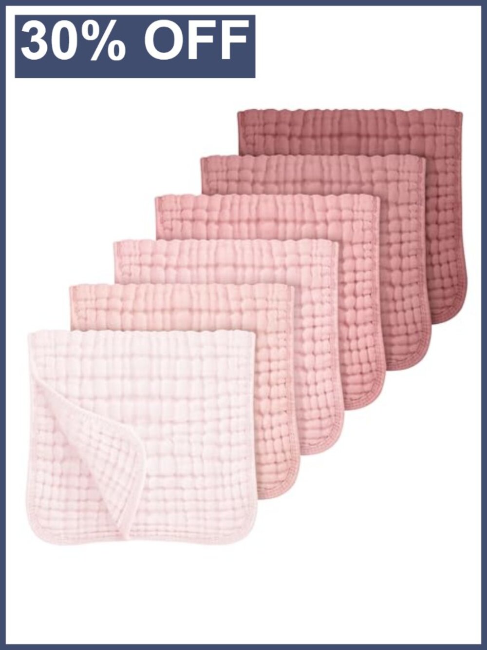 6-Layer Cotton Muslin Burp Cloths Baby Girl - Ultra Soft Absorbent 20x10 inch 6